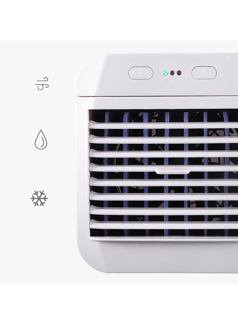 general Portable Water-Cooled Air Cooler, Mini Air Conditioner Small Fan Cooler with Water Cooling USB Office Desk Desktop Dormitory for Desktop Office Home Bedroom Car Outdoor Camping - Image 2