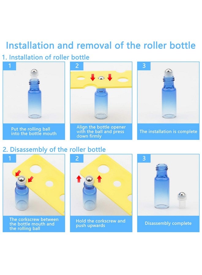 NewZoll Glass Roller Bottles5Ml Mini Blue Gradient Roll On Bottlesempty Sample Vial Bottles Containers For Essential Oil Perfumes Lip Balmspack Of 10  - Image 5