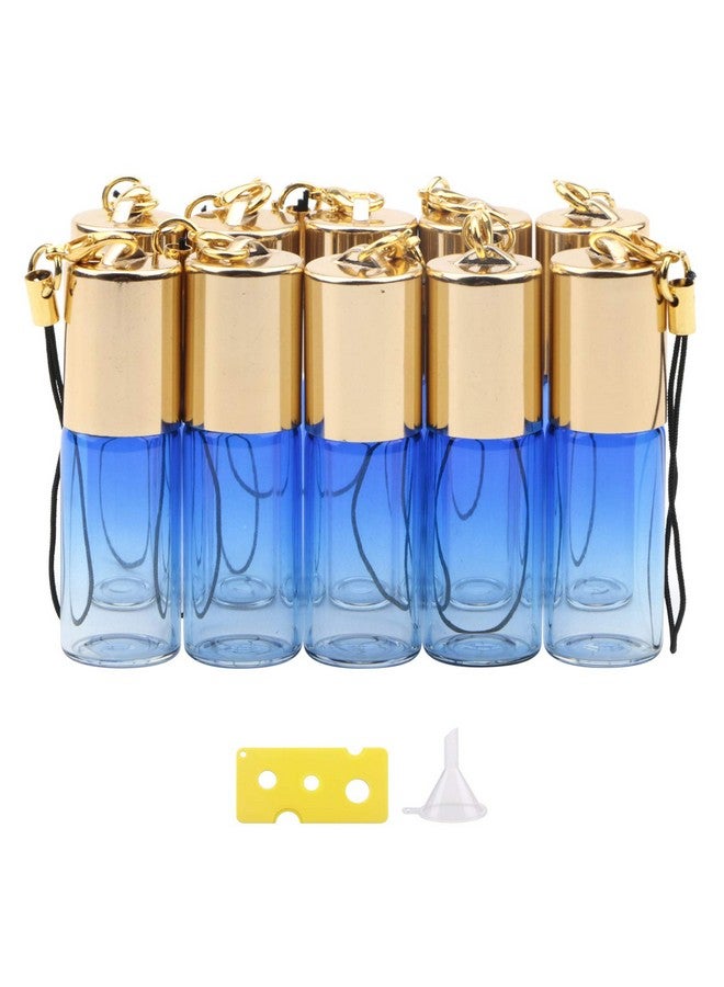 NewZoll Glass Roller Bottles5Ml Mini Blue Gradient Roll On Bottlesempty Sample Vial Bottles Containers For Essential Oil Perfumes Lip Balmspack Of 10  - Image 1