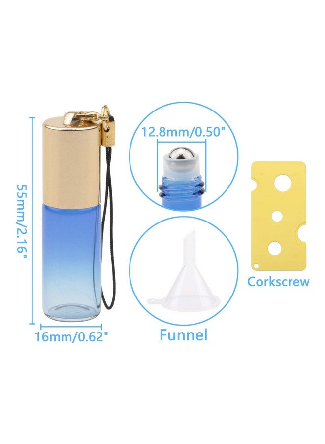 NewZoll Glass Roller Bottles5Ml Mini Blue Gradient Roll On Bottlesempty Sample Vial Bottles Containers For Essential Oil Perfumes Lip Balmspack Of 10  - Image 3