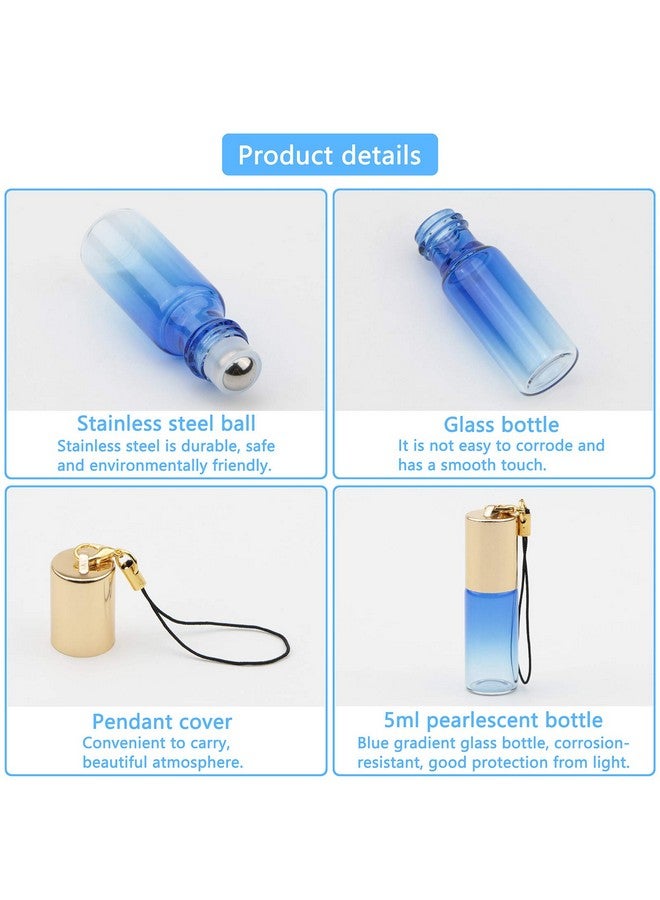 NewZoll Glass Roller Bottles5Ml Mini Blue Gradient Roll On Bottlesempty Sample Vial Bottles Containers For Essential Oil Perfumes Lip Balmspack Of 10  - Image 2