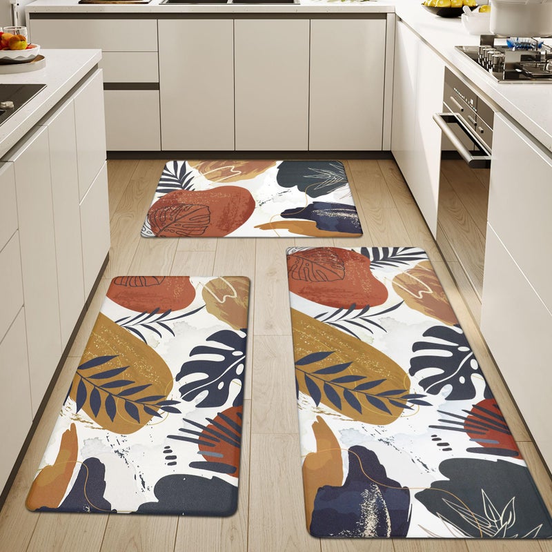 Homcomoda Anti Fatigue Kitchen Mats for Floor Set of 3 Cushioned Kitchen Rug Sets 3 Piece Non Slip Waterproof Comfort Standing Mat for Home Office Kitchen Sink - Image 2