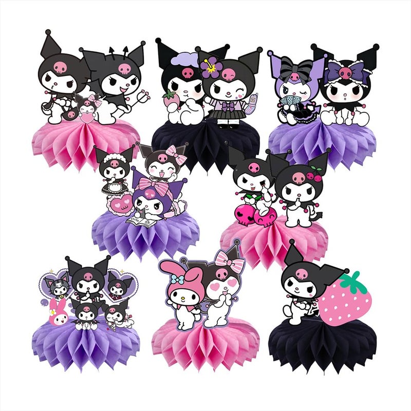 BNFUO 8Pcs Kuromii Honeycomb Table CenterpieceKawaii Birthday Party Supplies Table Decorations for Kids Party Decorations - Image 1