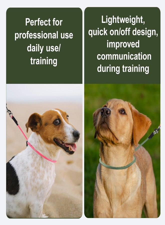 DISCPETSEC Slip Collar for Small & Medium Dogs, 1/4" Nylon Rope Dog Collar with Spring-Loaded Adjustable Stopper, Sturdy Lightweight Slip-On Design (Pink, 24") - Image 4