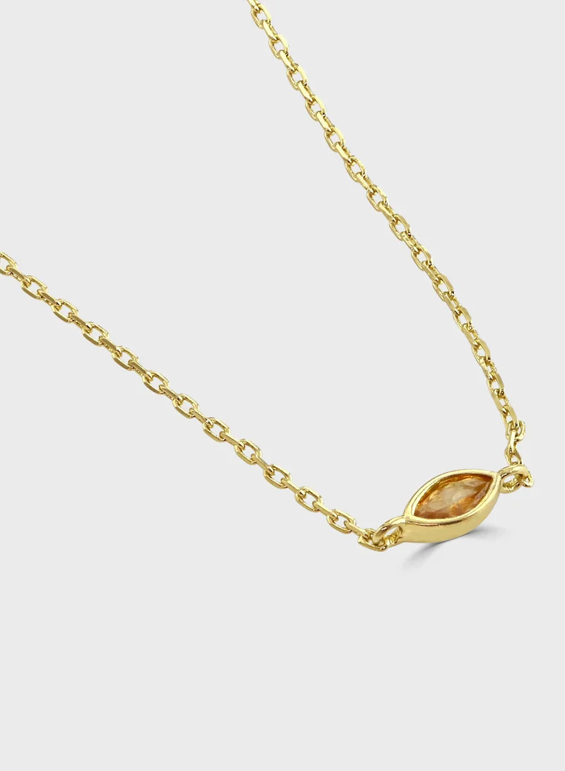 BUCKLEY LONDON Topaz Marquise Crystal Dainty Short Necklace