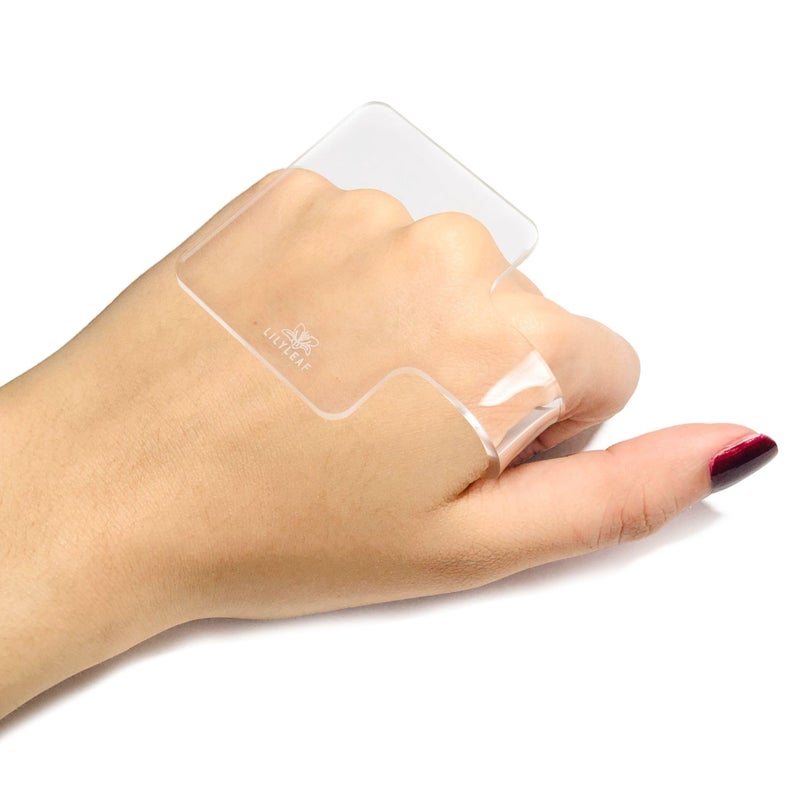 LILYLEAF MAKEUP ACCESSORIES TO MAKE LIFE EASIER LilyLeaf Handheld Makeup Mixing Palette - Transparent Hand Tray for Mixing Foundation - Clear Acrylic Blending Plate for Makeup Lovers and Professionals with Cute Storage Bag (M)