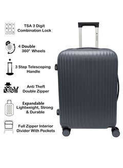 Track Unbreakable Hard Side Suitcase Luggage Sets Lightweight Travel Bag Trolley 3 Pieces Set  - Image 2