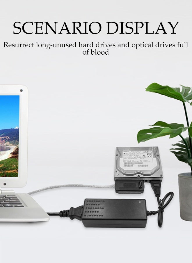 SATA/PATA/IDE Hard Drive to USB 2.0 Adapter Converter Cable for 2.5" 3.5" Hard Disk HDD SSD with External AC Power Supply, Compatible with All Computer System PC Desktop Laptop - Image 4