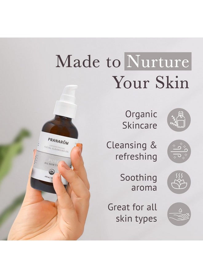 PRANAROM - Pure Facial Cleansing Oil (4Oz / 120Ml) 100% Pure & Natural Essential Oil Facial Cleanse For Makeup & Impurity Removal - Image 1