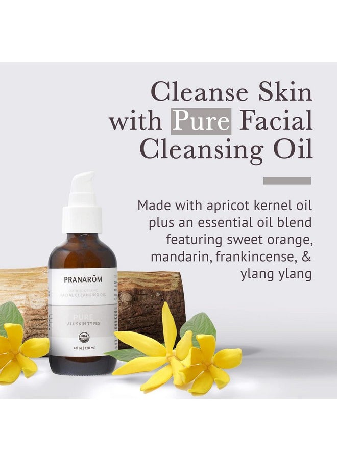 PRANAROM - Pure Facial Cleansing Oil (4Oz / 120Ml) 100% Pure & Natural Essential Oil Facial Cleanse For Makeup & Impurity Removal - Image 1