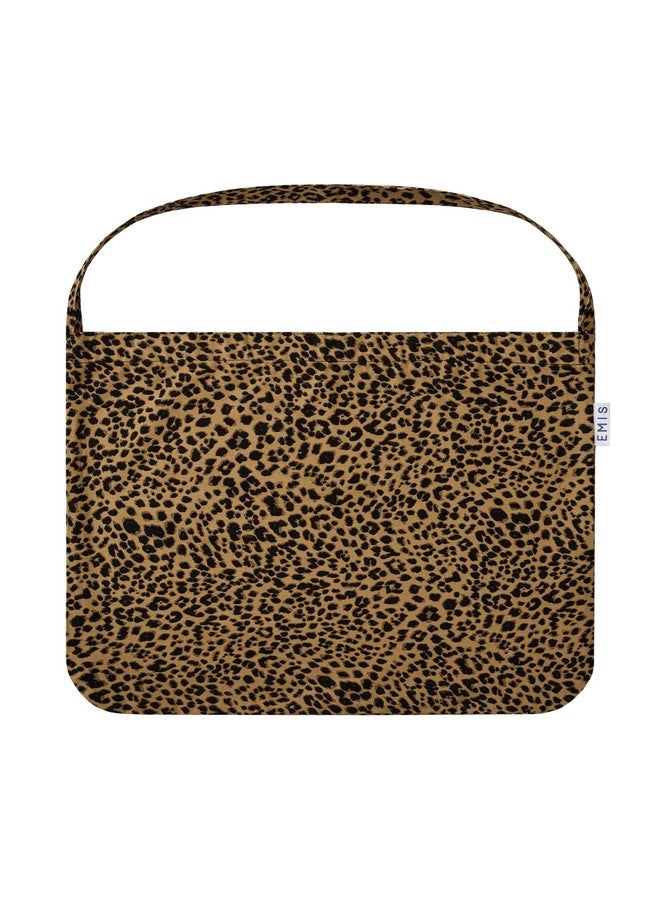 EMIS 22Y Leopard Corduroy Lightweight Unisex Casual Streetwear Eco Tote Bag Brown - Image 1