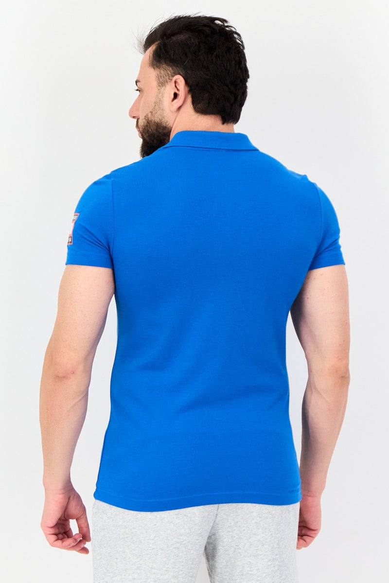 PUMA Men Sportswear Fit Short Sleeve Outdoor Polo, Blue - Image 3