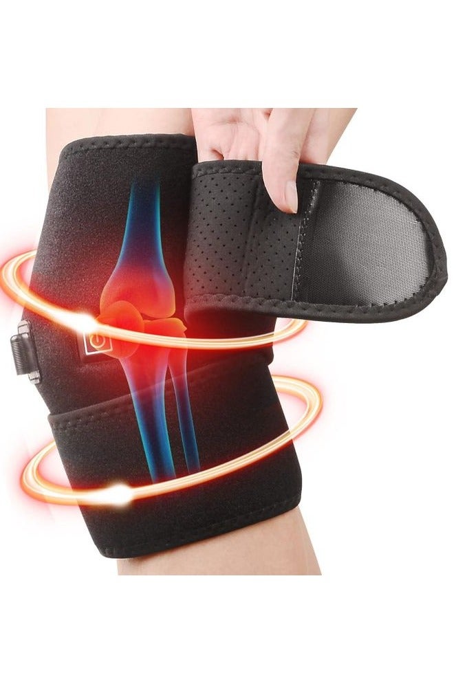 Heated Knee Support, Knee Heating Pad for Arthritis Pain Relief, USB 3-Port Electric Heated Knee Support with Temperature Control, Heat Therapy for Joint Pain, Swelling, Cramps, Rheumatism - Image 4