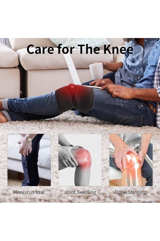 Heated Knee Support, Knee Heating Pad for Arthritis Pain Relief, USB 3-Port Electric Heated Knee Support with Temperature Control, Heat Therapy for Joint Pain, Swelling, Cramps, Rheumatism - Image 5