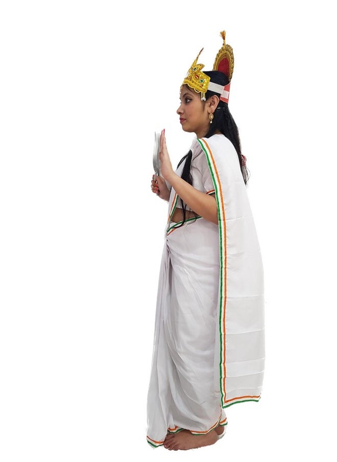 BookMyCostume BookMyCostume Mother India Bharat Mata Patriotic Independence Day Kids Fancy Dress Costume 6 pc set 7-8 years  - Image 4