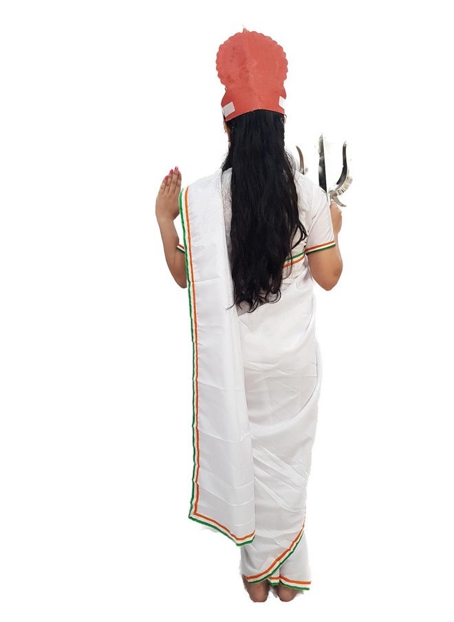 BookMyCostume BookMyCostume Mother India Bharat Mata Patriotic Independence Day Kids Fancy Dress Costume 6 pc set 7-8 years  - Image 3