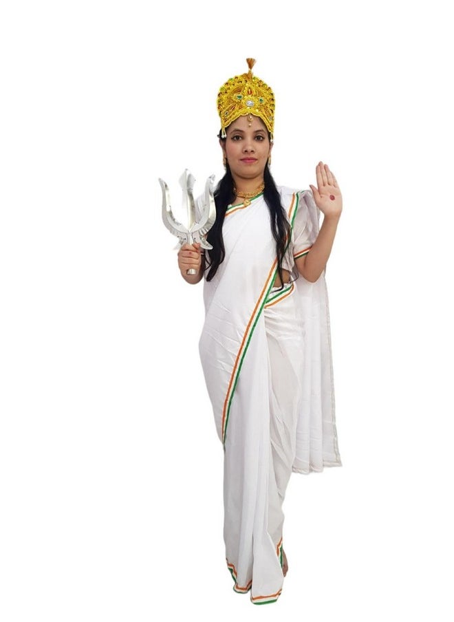 BookMyCostume BookMyCostume Mother India Bharat Mata Patriotic Independence Day Kids Fancy Dress Costume 6 pc set 7-8 years  - Image 1