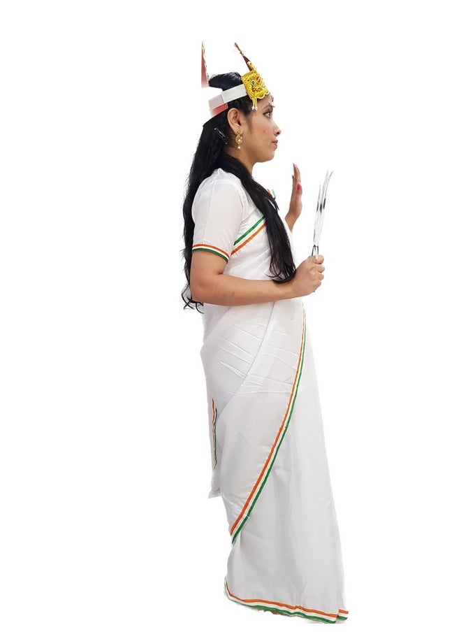 BookMyCostume BookMyCostume Mother India Bharat Mata Patriotic Independence Day Kids Fancy Dress Costume 6 pc set 7-8 years  - Image 2