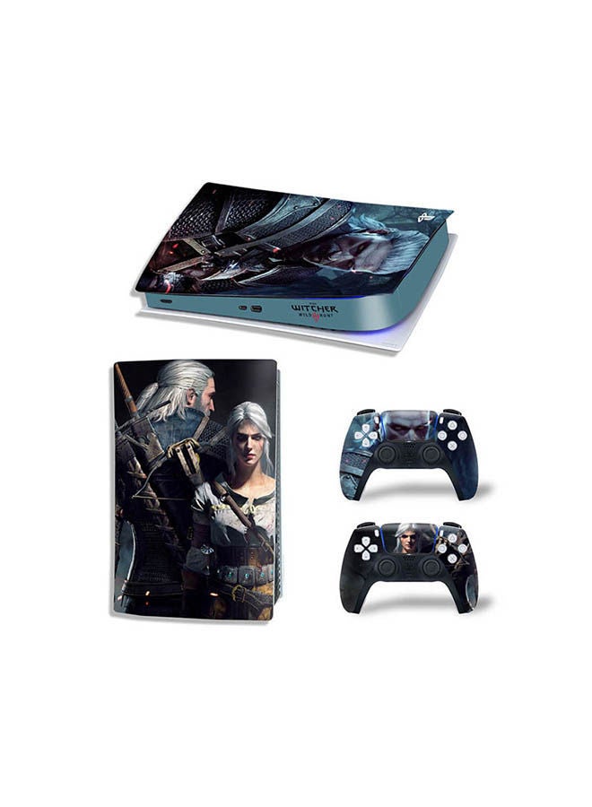 NIBEMINENT Console And Controller Sticker Set For PlayStation 5 Digital Version Witcher