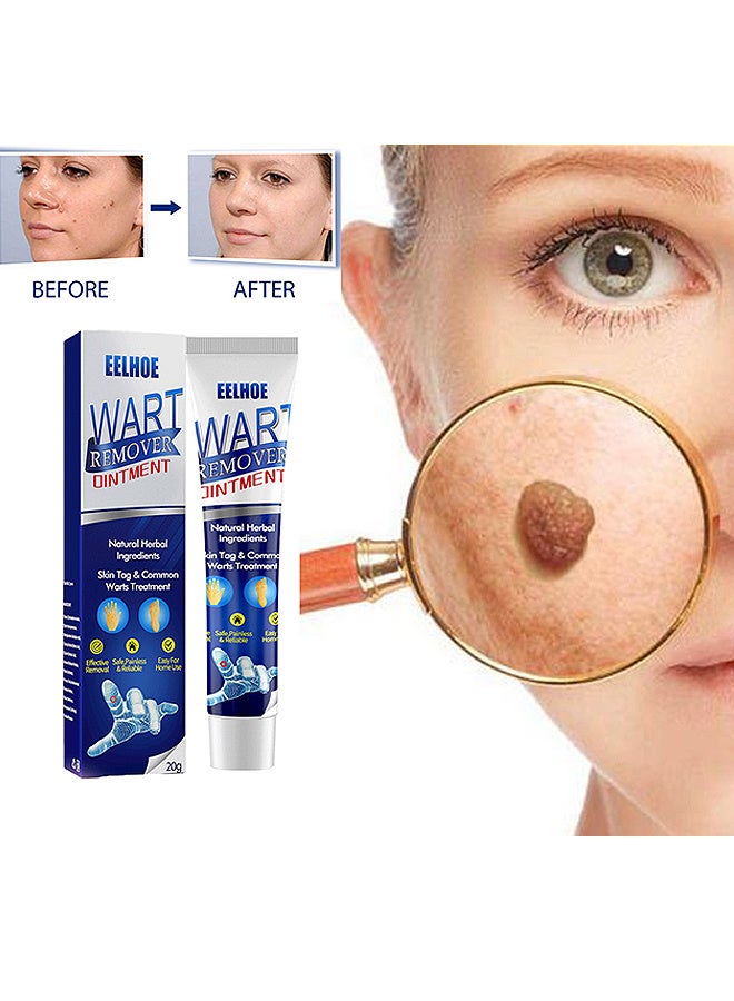 EELHOE Wart Removal Ointment Natural Herbal Wart Remover Treatment Skin Repair Cream Against Moles Warts Use On Any Parts Of Body 20g  - Image 1