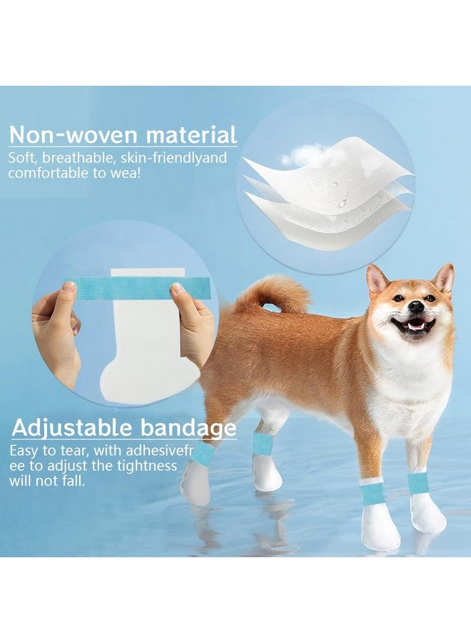 Qpets® 20Pcs Pet Walking Shoes, Water Resistant Lining Design Eco Non-woven Dog Boots Easy-tie Bandage Pet Palm Sleeve Cover for Walking Outdoor Shoes for Medium and Large Dogs-Size L - Image 4