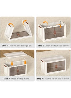 MOMENT 3 Layer Storage Cabinet With Doors, Stackable Plastic Storage Bins With Lid And Wheels, Durable And Spacious Multi-Purpose Cabinet For Home, Office, Or Kitchen (White, 53X32X88Cm)  - Image 5