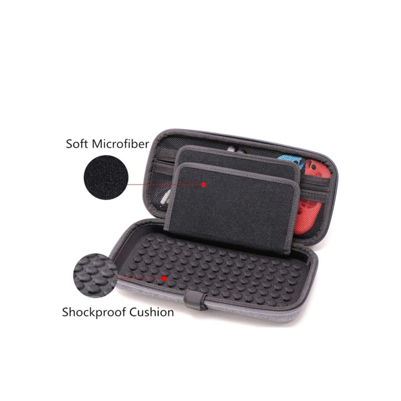 Barakah Carrying Case Compatible with Nintendo Switch/Switch OLED/Switch Lite with 2 Pack Tempered Glass Screen Protectors, Waterproof Design with 10 Game Card Slots & Accessory Pocket for Travel - Image 3