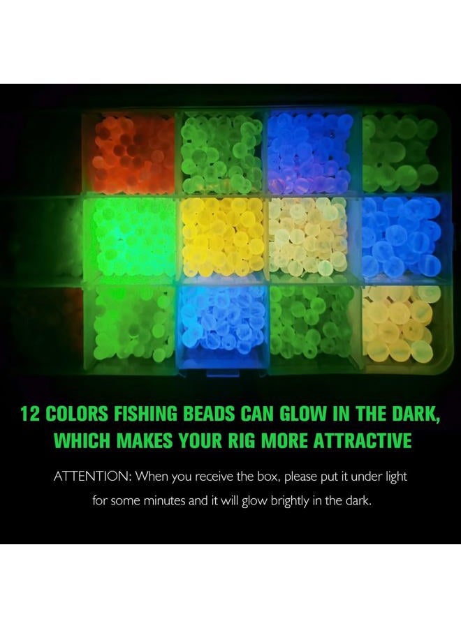 Dovesun Fishing Beads - 1035pcs (B-5mm6mm8mm/0.20in0.24in0.32in) - Glow in Dark & Laser Colors - Trout, Salmon, Steelhead, Walleye, Catfish, Pampano - Fishing Bait Eggs - Image 5
