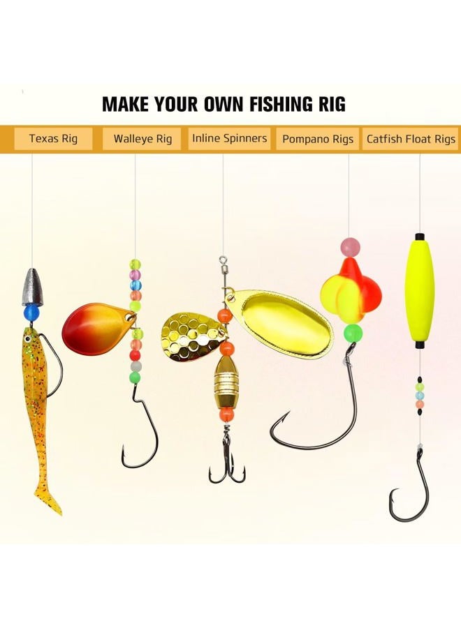 Dovesun Fishing Beads - 1035pcs (B-5mm6mm8mm/0.20in0.24in0.32in) - Glow in Dark & Laser Colors - Trout, Salmon, Steelhead, Walleye, Catfish, Pampano - Fishing Bait Eggs - Image 2