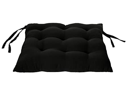 MITUL Microfiber Chair Cushion Seat Pad with Ties Use for Home Chair Bookstore Library Cafe Car Office 40X40cm 40x40 cm Black 8 - Image 2
