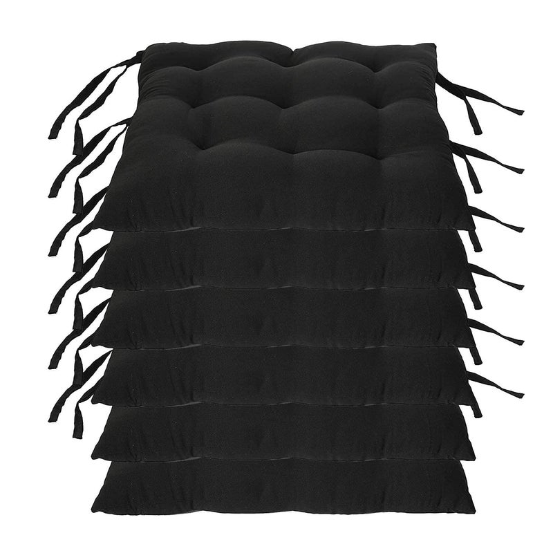 MITUL Microfiber Chair Cushion Seat Pad with Ties Use for Home Chair Bookstore Library Cafe Car Office 40X40cm 40x40 cm Black 8 - Image 1