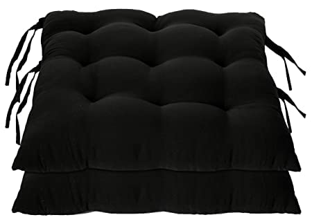 MITUL Microfiber Chair Cushion Seat Pad with Ties Use for Home Chair Bookstore Library Cafe Car Office 40X40cm 40x40 cm Black 8 - Image 5