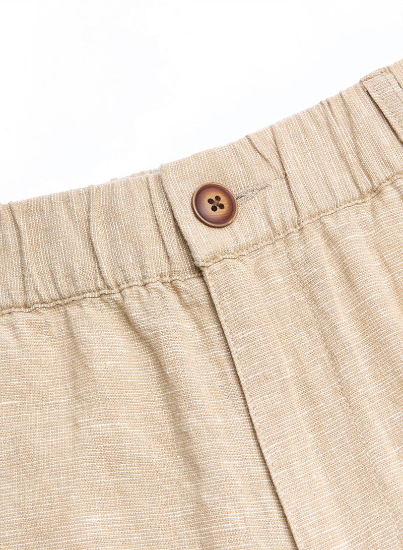 GIORDANO Men's Slim Linen Cotton Bermuda Shorts - Image 5