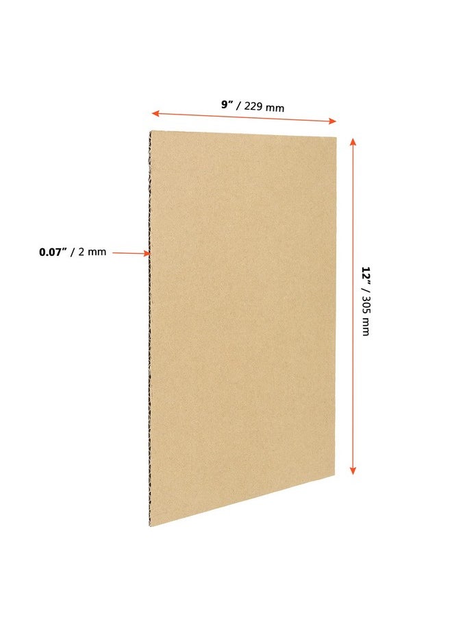 100 Pack 12 X 9 Inch Corrugated Cardboard Sheets Brown Kraft Cardboard Sheets For Crafts Flat Cardboard Filler Insert Sheet Pads For Packing Mailing Moving