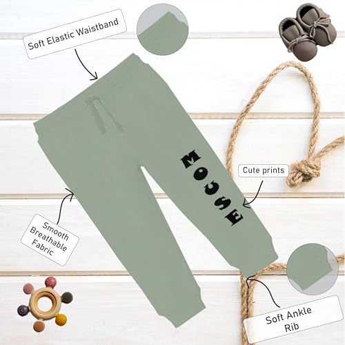 Toddylon Kids Co-Ord Set Cotton | Kid Boys & Girls T-Shirts and Pyjamas Sets | Toddlers Tracksuit | Infant T-Shirt & Pajama Lower | Tshirt & Jogger Set | Baby Boy Girl Casual Clothing Set Green - Image 5