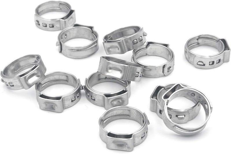 ISPINNER 15pcs 1/2 Inch Stainless Steel PEX Cinch Clamps, Crimp Rings Pinch Clamps for PEX Tubing Pipe Fitting Connections, Pack of 15 - Image 3