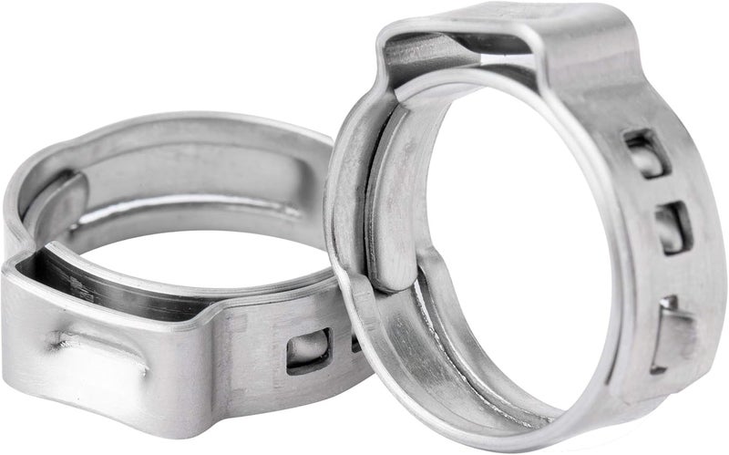 ISPINNER 15pcs 1/2 Inch Stainless Steel PEX Cinch Clamps, Crimp Rings Pinch Clamps for PEX Tubing Pipe Fitting Connections, Pack of 15 - Image 1