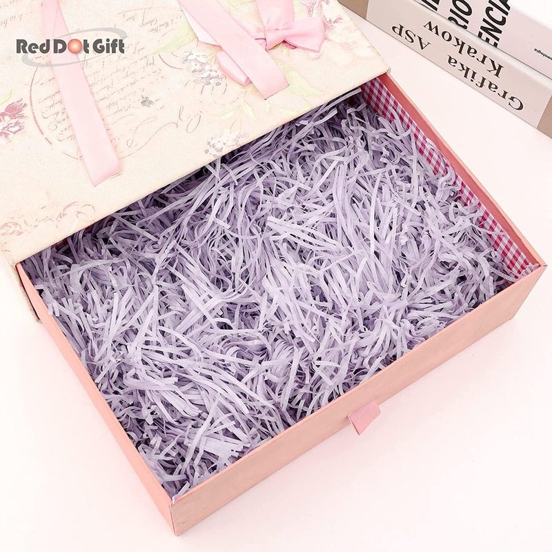 Red Dot Gift شرائط ورق الرفيّا الممزقة من REDDOTGIFT - لون بنفسجي فاتح (100 جرام، عبوة من 5) - Image 4