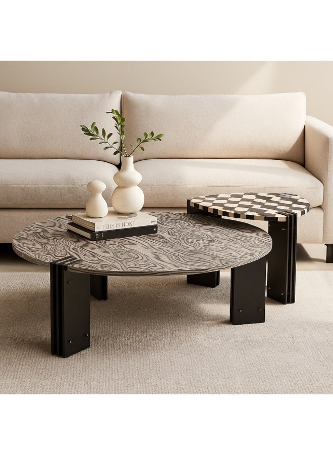 Baytonia Mesa 2-Piece Coffee Table - Black and Multicolor - Image 1