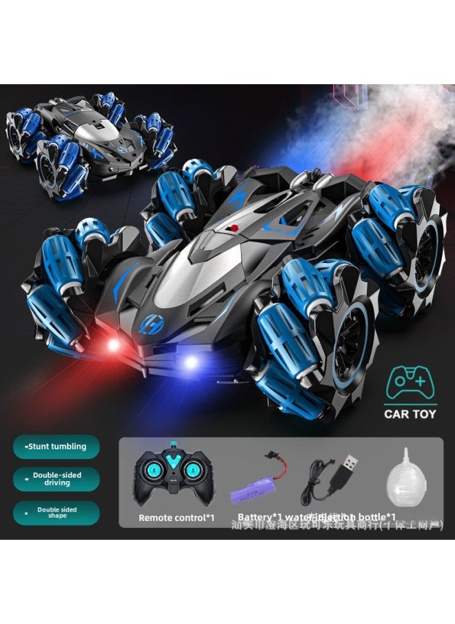Children's Remote Control Car Gesture Sensing Four-wheel Drive High-speed Off-road Drift Stunt Car Charging Remote Control Car Boy-color:Big Wheel Double-sided Stunt Car-black And Blue (handle Remote Control)-Specifications:Luxurious Three Electricity  - Image 1
