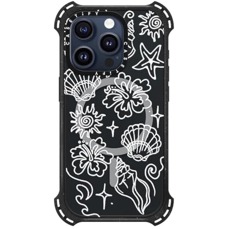 Casetify Bounce iPhone 15 Pro Case 【6X Military Grade Drop Tested / 21.3ft Drop Protection/Compatible with Magsafe】 - Sea Shore - Triple Black - Image 2
