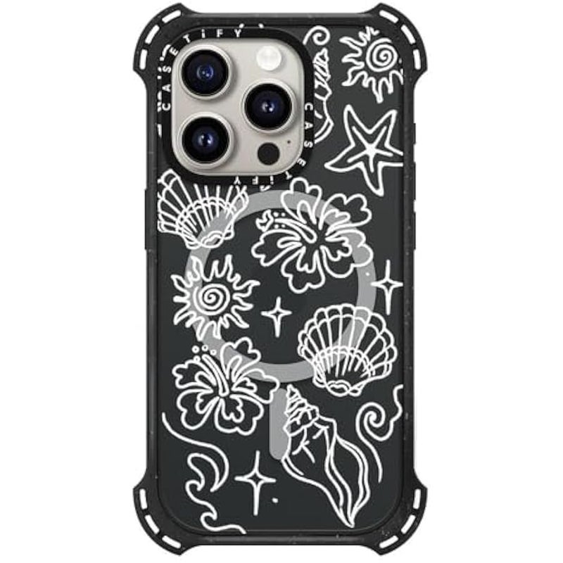 Casetify Bounce iPhone 15 Pro Case 【6X Military Grade Drop Tested / 21.3ft Drop Protection/Compatible with Magsafe】 - Sea Shore - Triple Black - Image 1