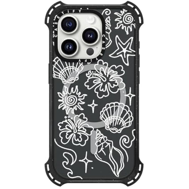 Casetify Bounce iPhone 15 Pro Case 【6X Military Grade Drop Tested / 21.3ft Drop Protection/Compatible with Magsafe】 - Sea Shore - Triple Black - Image 3