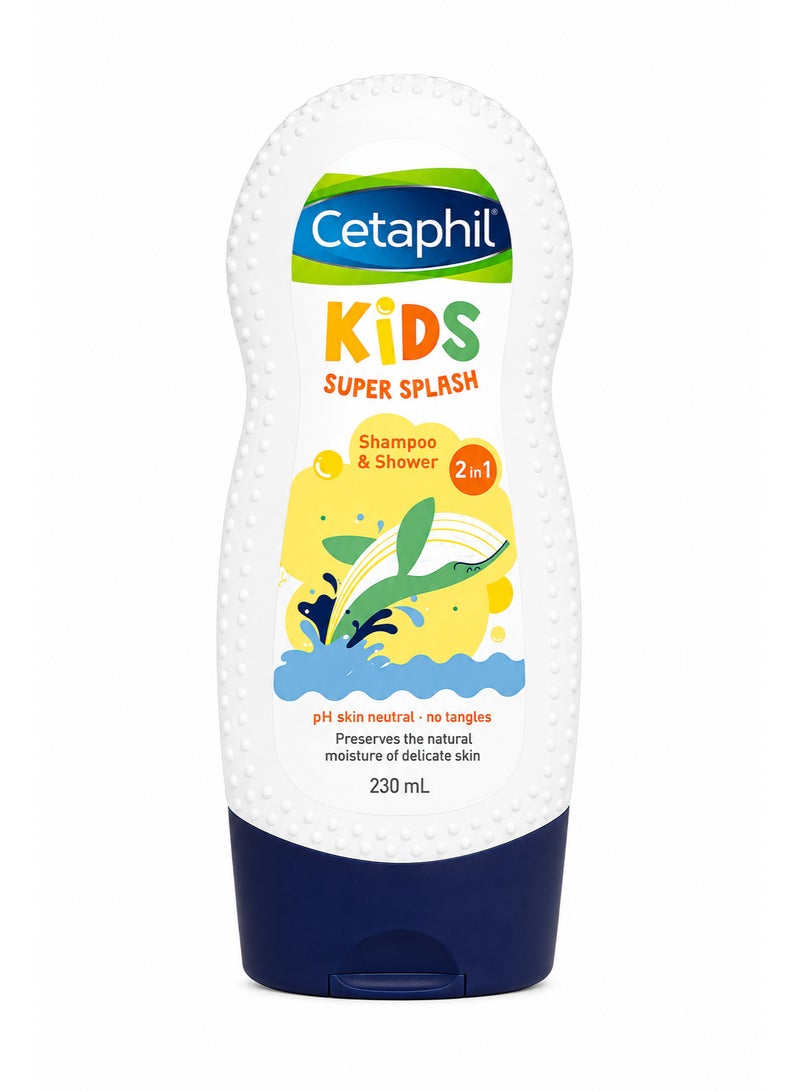 Cetaphil Kids Super Splash Shampoo & Shower 2-in-1 | Gentle Hair & Body Wash for Kids | 230ml