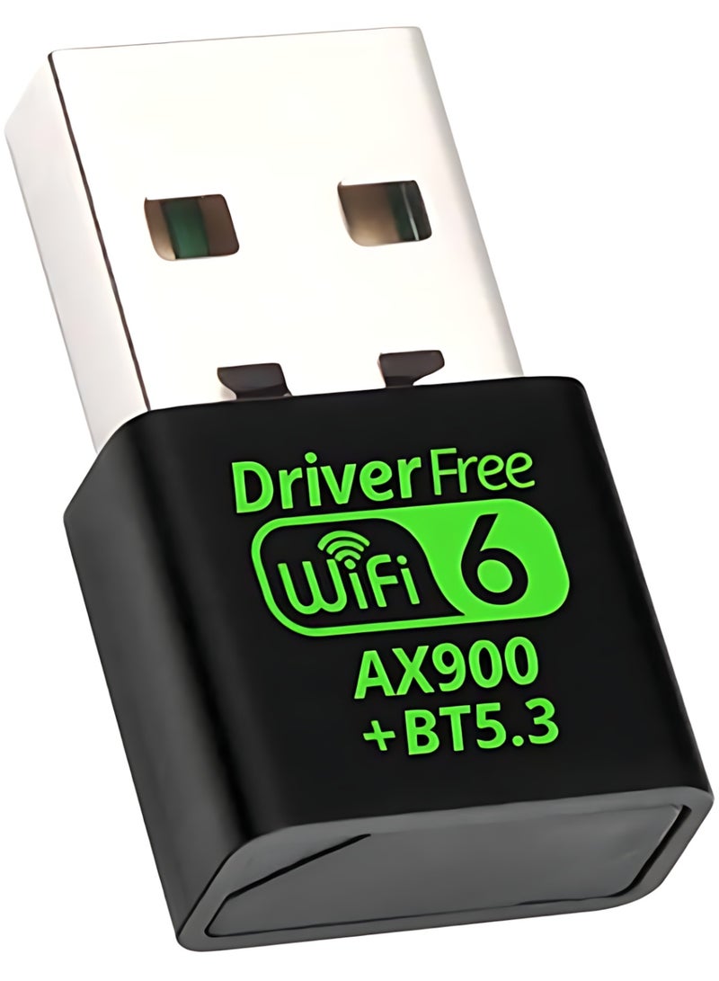 أثير محول USB WiFi Bluetooth ، 900 ميجابت في الثانية WiFi 6 و Bluetooth 5.3 ثنائي النطاق 2.4 / 5 جيجا هرتز ، جهاز استقبال خارجي للشبكة اللاسلكية ، جهاز استقبال USB Wi-Fi للكمبيوتر الشخصي / الكمبيوتر المحمول / سطح المكتب ، دونجل WiFi صغير - Image 1