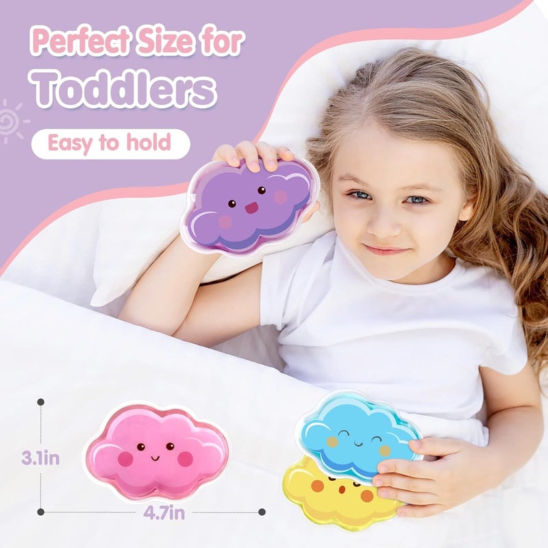 Hilph حزم هيلف للأطفال من أكياس الثلج للإصابات 4 حزم صغيرة لطيفة من حبيبات الجل لأكياس الثلج للإصابات قابلة لإعادة الاستخدام للأطفال والرضع وضغط ساخن وبارد لتخفيف آلام الجسم والكدمات والإسعافات الأولية لصندوق الغداء - Image 2