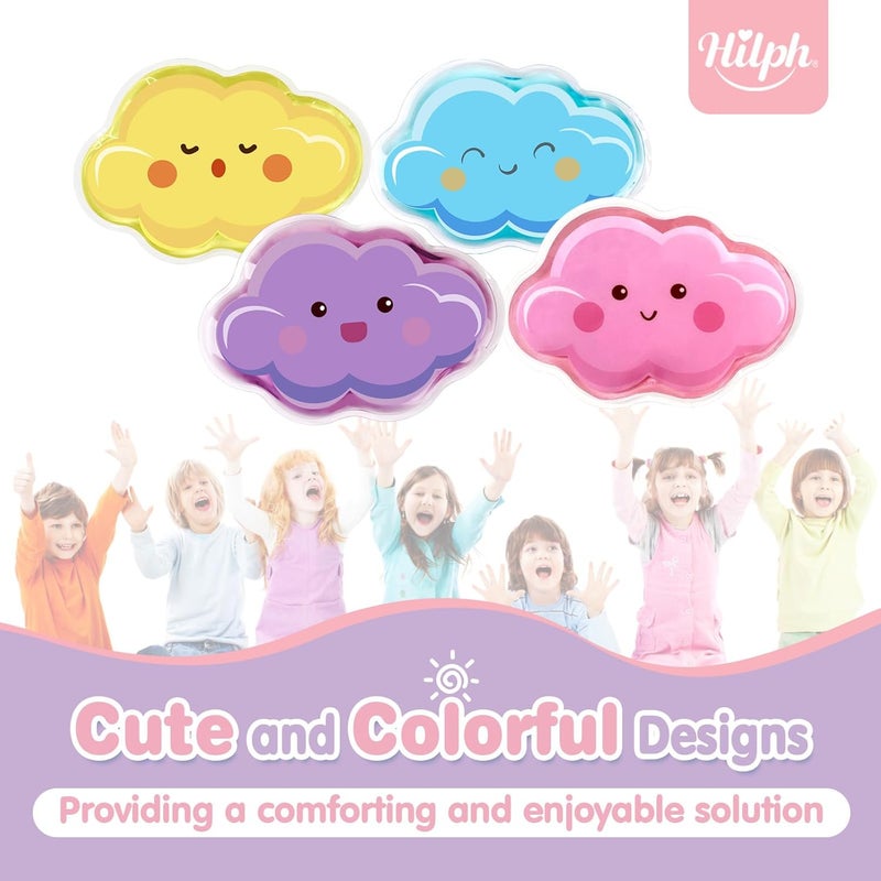 Hilph حزم هيلف للأطفال من أكياس الثلج للإصابات 4 حزم صغيرة لطيفة من حبيبات الجل لأكياس الثلج للإصابات قابلة لإعادة الاستخدام للأطفال والرضع وضغط ساخن وبارد لتخفيف آلام الجسم والكدمات والإسعافات الأولية لصندوق الغداء - Image 5