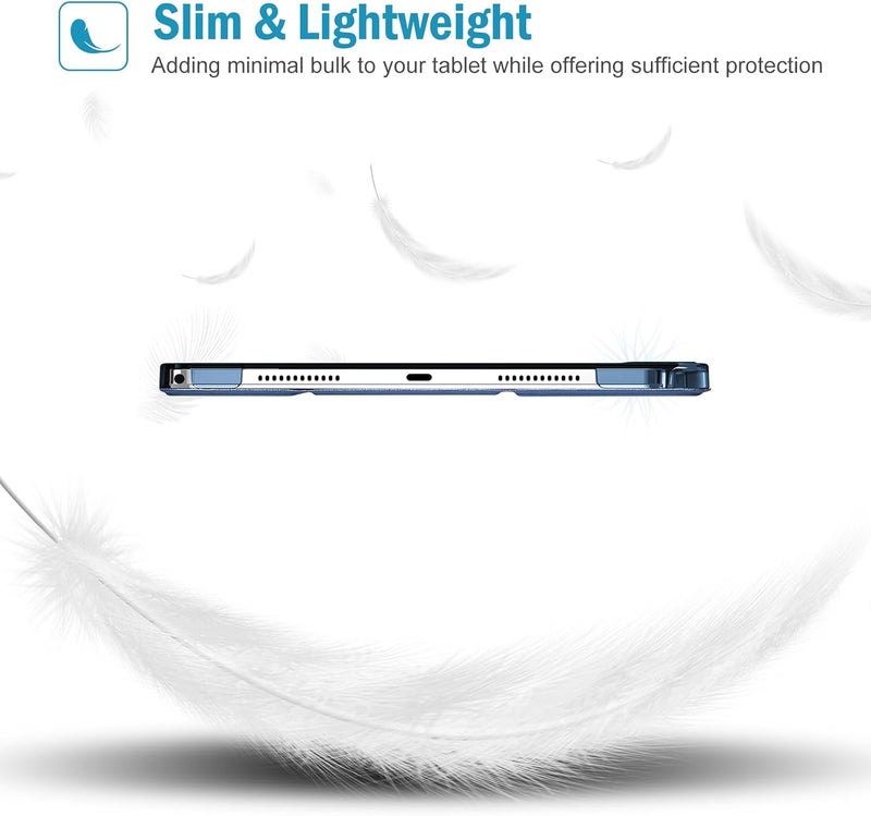 Procases Smart Case For Lenovo Tab M11 11" 2024 Tb330Fu With Pen Holder, Slim Stand Tri-Fold Hard Shell Protective Tablet Cover Translucent Back Case Support Auto Wake/Sleep -Navy - Image 4