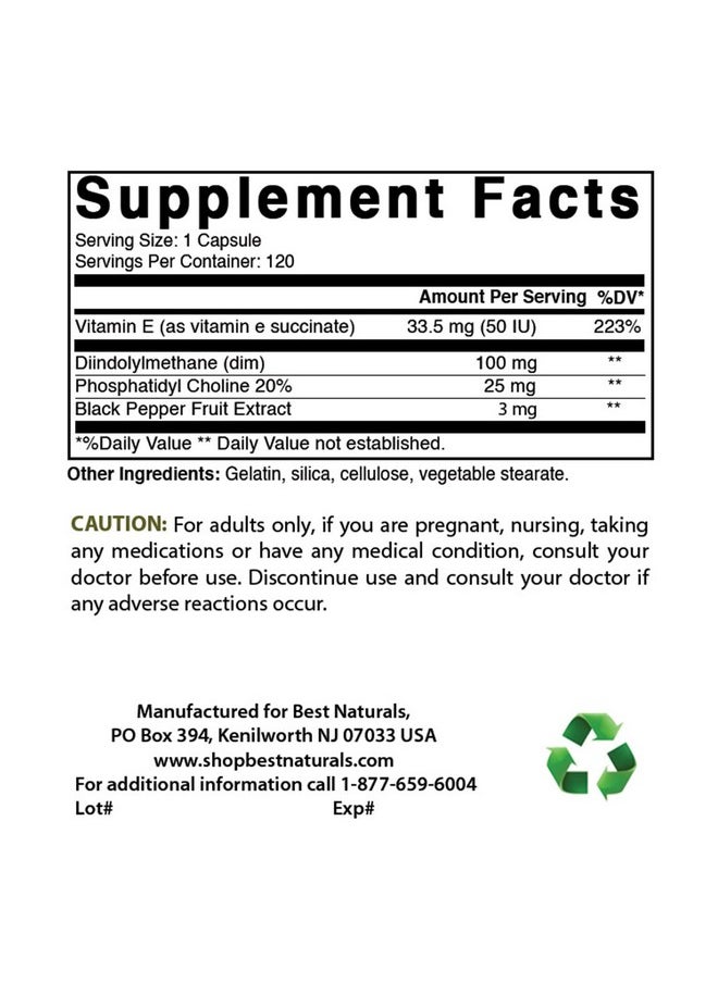 Best Naturals - Dim Complex 100 Mg 120 Capsules (120 Count (Pack Of 2)) - Image 1