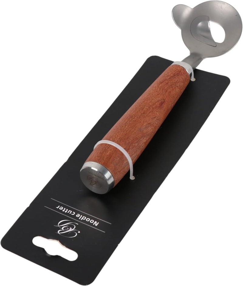 B&D Premium Wooden Handle Noodle Cutter with Stainless Steel Blade - Image 4